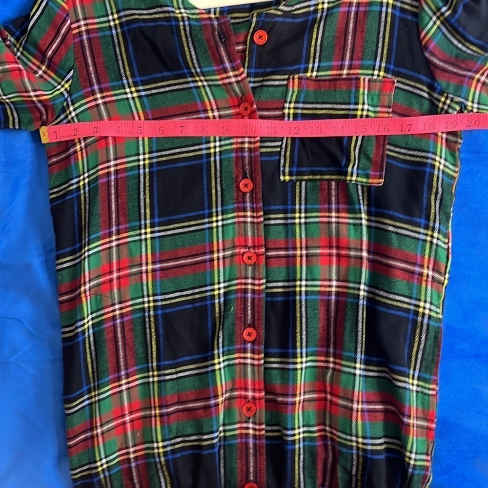 ⭐️ NWOT- Tahari Long Sleeve Collared Plaid Ballet Nightshirt - size Small - Picture 7 of 7
